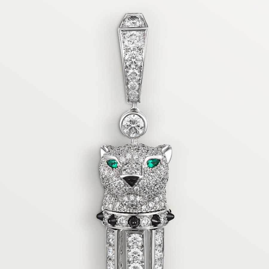 panthère de cartier ohrringe onyx großes modell mit pavé-fassung