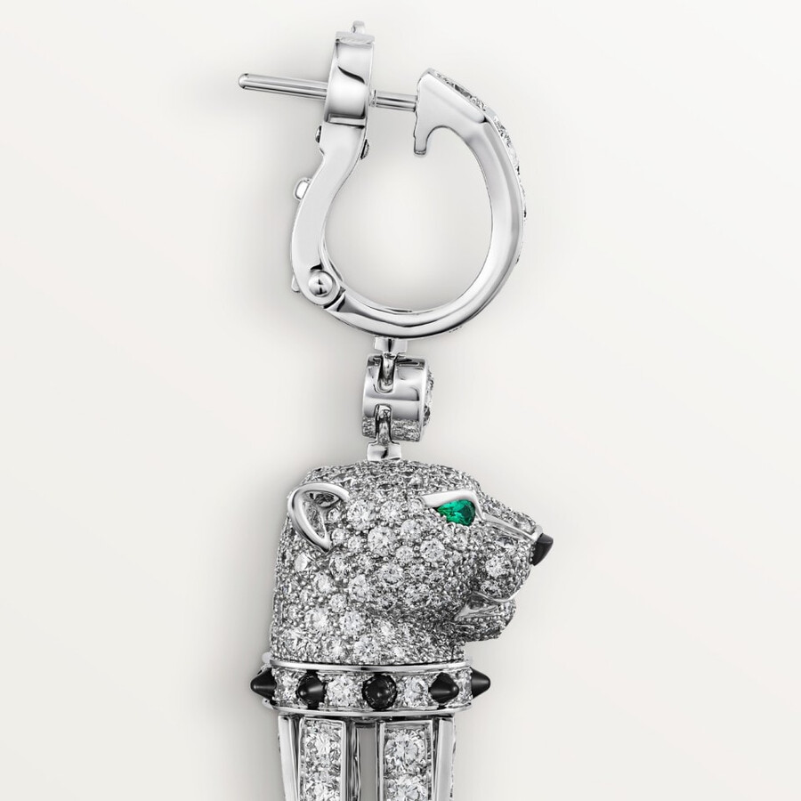 panthère de cartier ohrringe onyx großes modell mit pavé-fassung