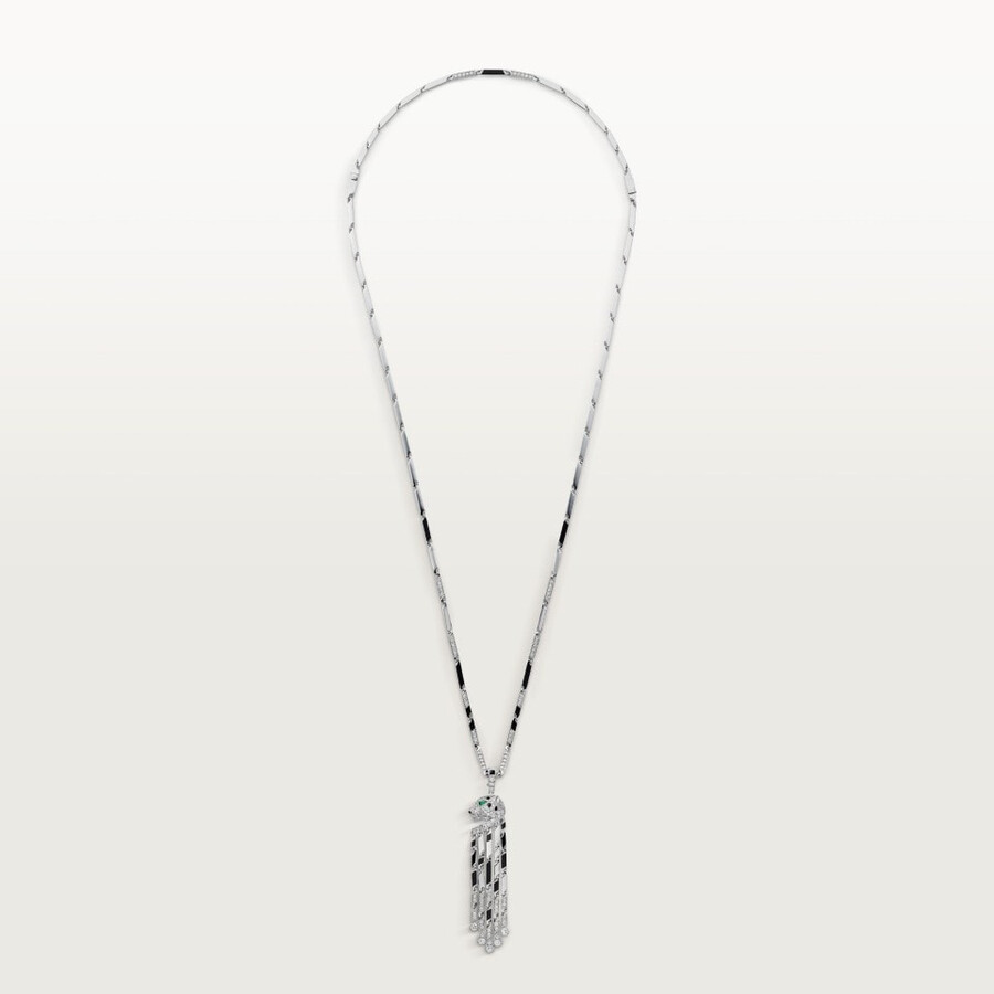 lange halskette panthère de cartier kleines modell pavé