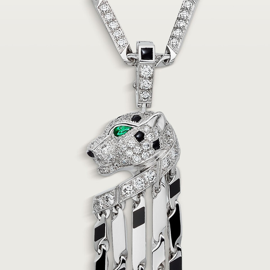 lange halskette panthère de cartier kleines modell pavé