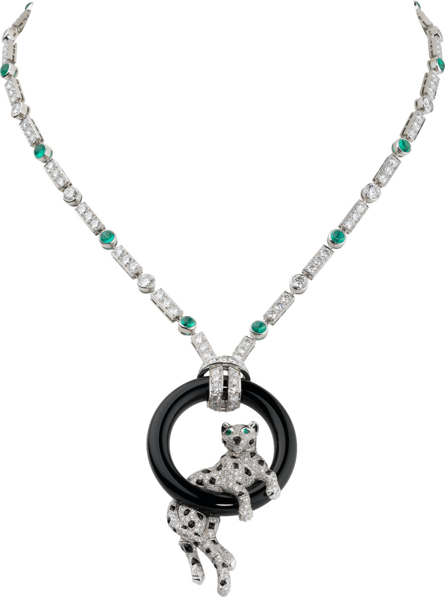 panthère de cartier halskette smaragd gepflastert