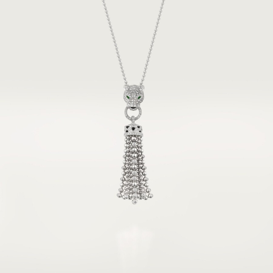 panthère de cartier-halskette halb gepflastert