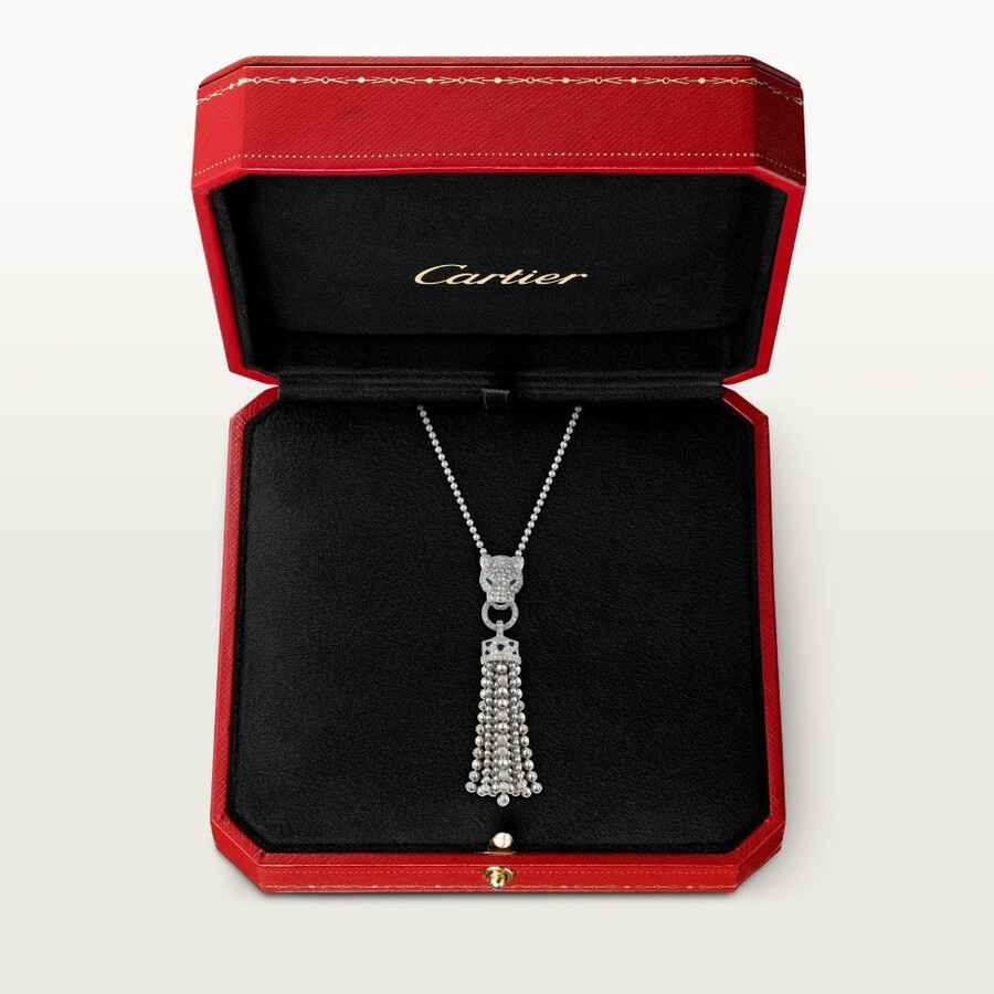 panthère de cartier-halskette halb gepflastert