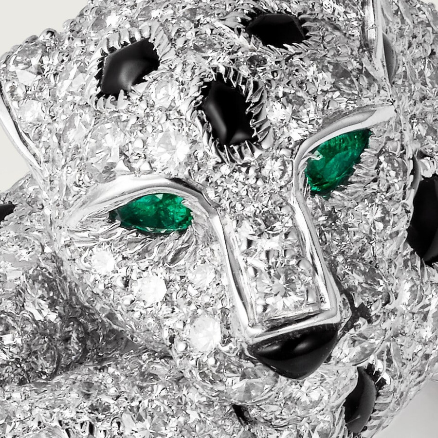 panthère de cartier ring onyx pavé