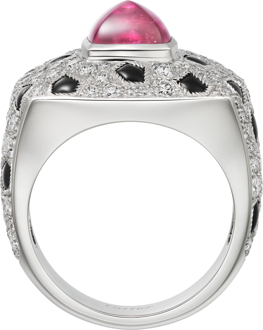 panthère de cartier ring rubellit im zuckerhutschliff kleines modell pavé-fassung