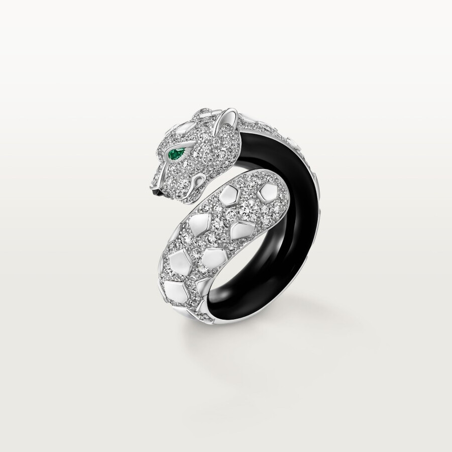 panthère de cartier ring schwarzer lack pavé
