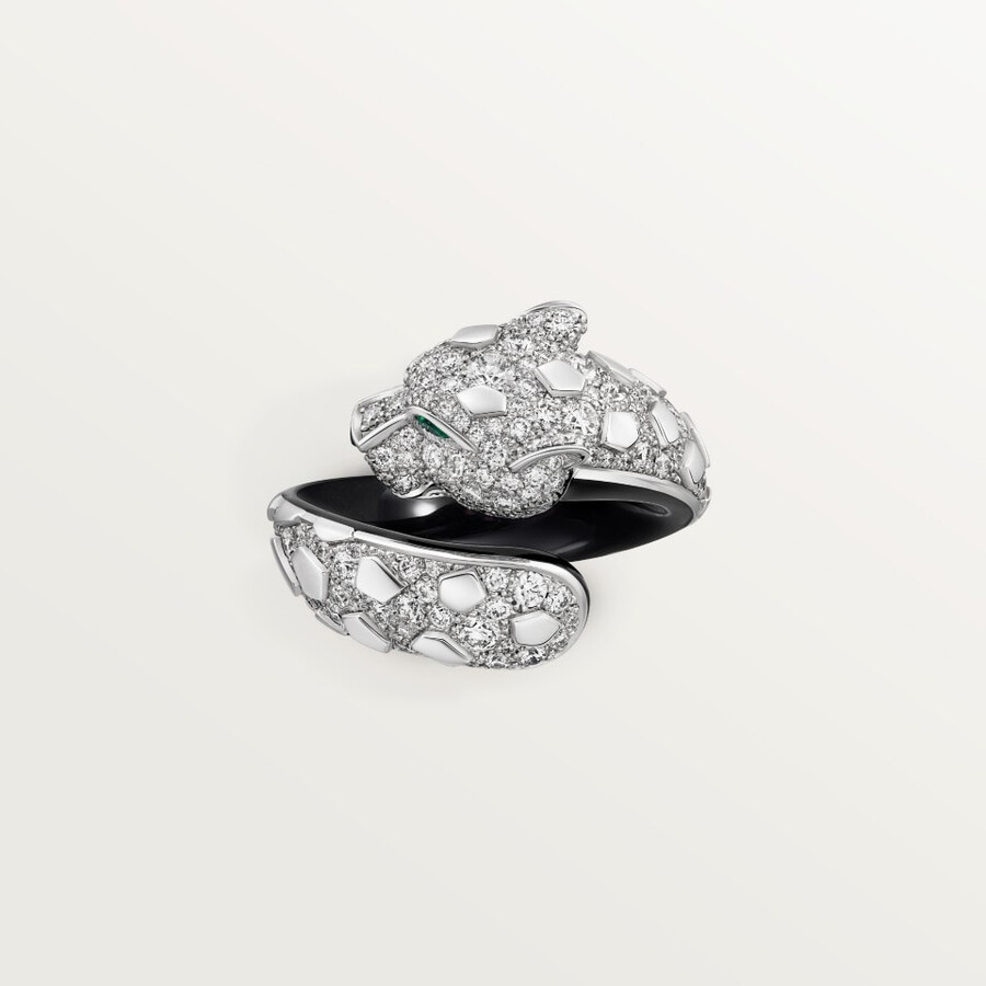 panthère de cartier ring schwarzer lack pavé