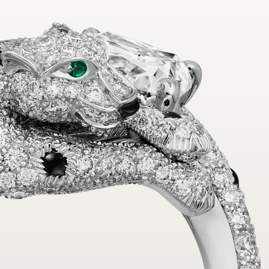 panthère de cartier ring diamant im kissenschliff pavé-fassung