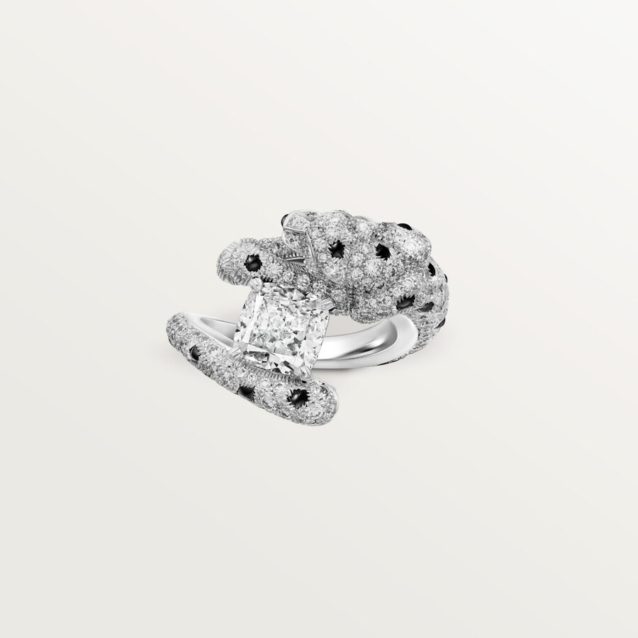 panthère de cartier ring diamant im kissenschliff pavé-fassung