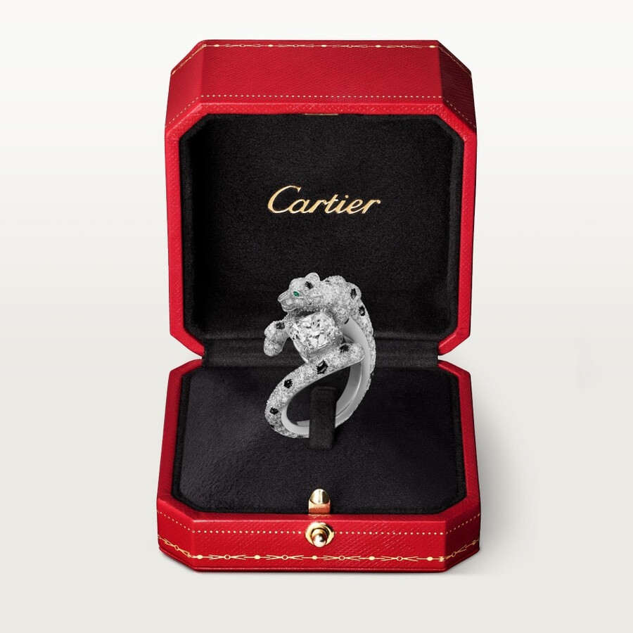 panthère de cartier ring diamant im kissenschliff pavé-fassung
