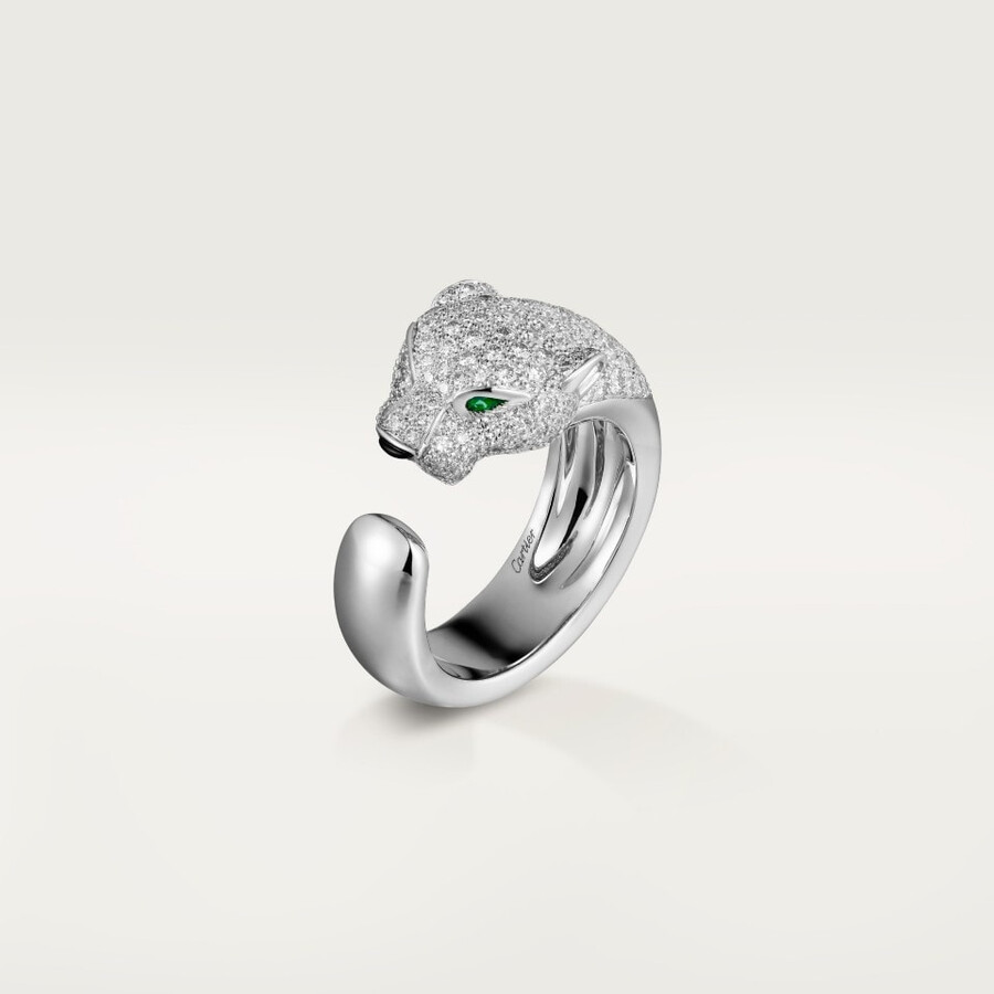 panthère de cartier-ring mittleres modell halb gepflastert