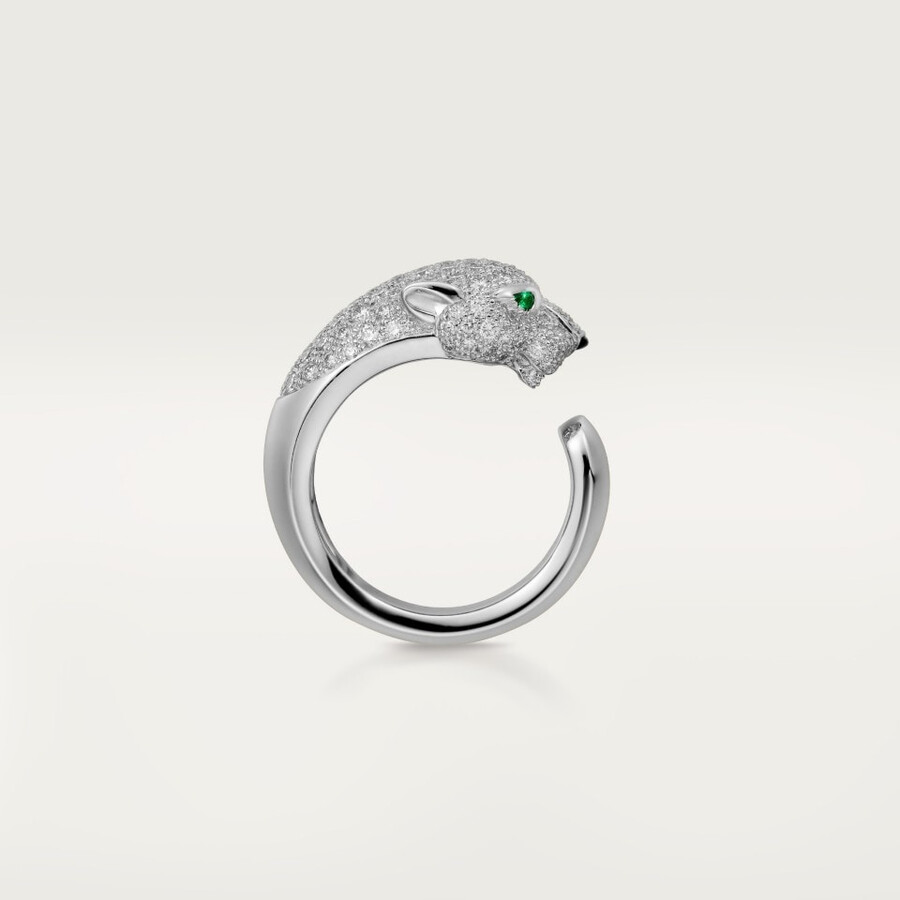 panthère de cartier-ring mittleres modell halb gepflastert