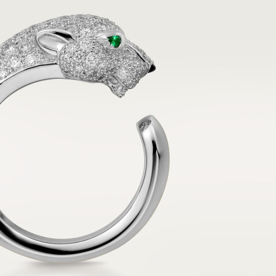 panthère de cartier-ring mittleres modell halb gepflastert