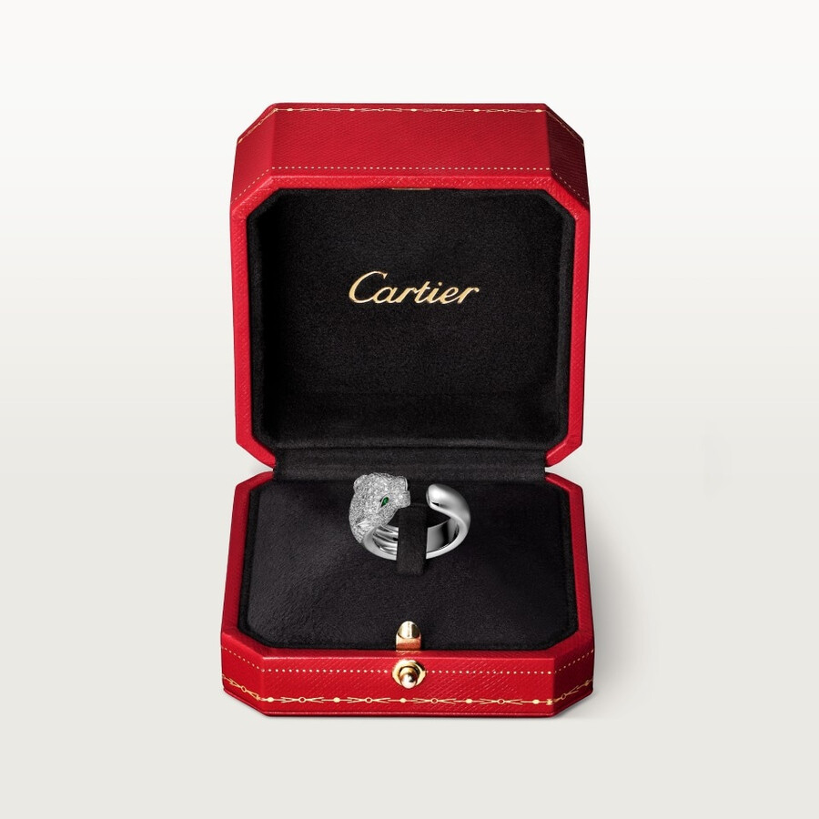 panthère de cartier-ring mittleres modell halb gepflastert