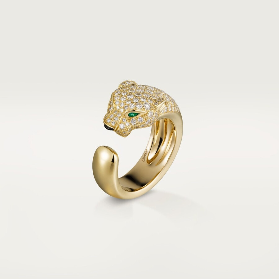 panthère de cartier-ring mittleres modell halb gepflastert
