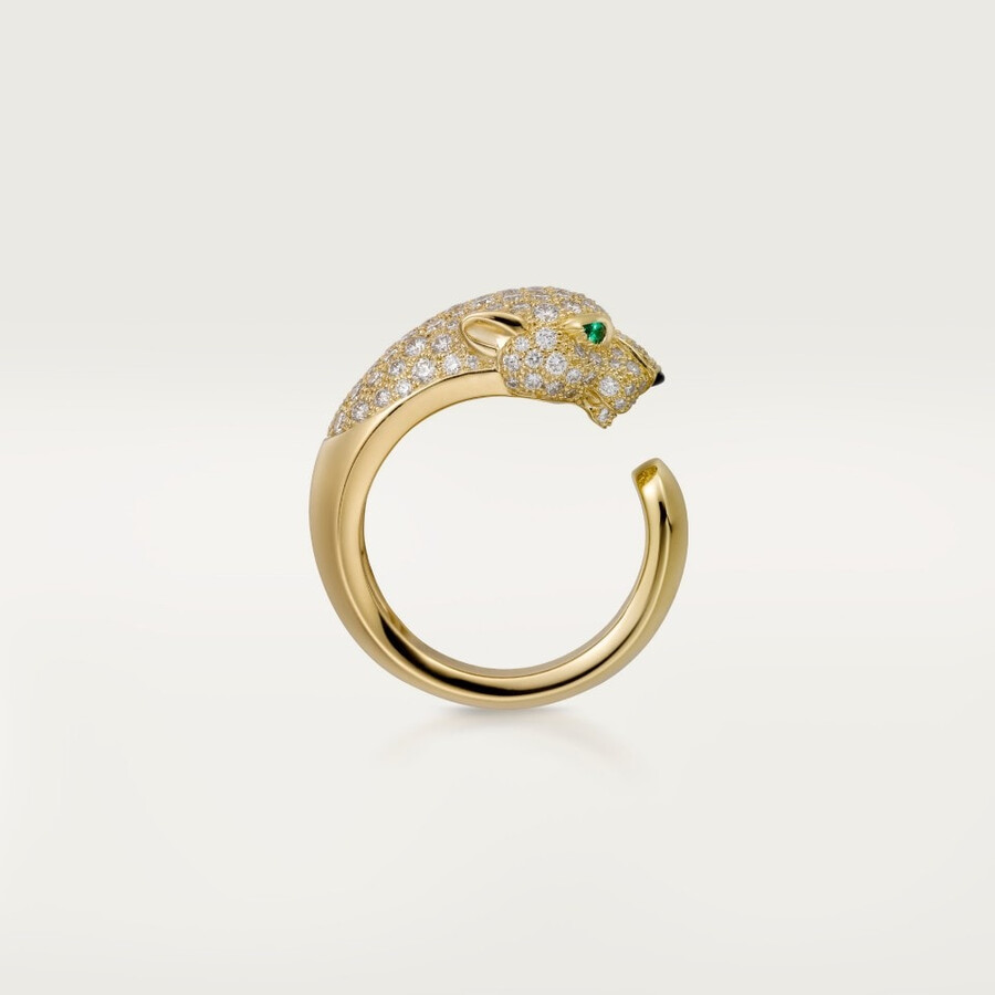 panthère de cartier-ring mittleres modell halb gepflastert