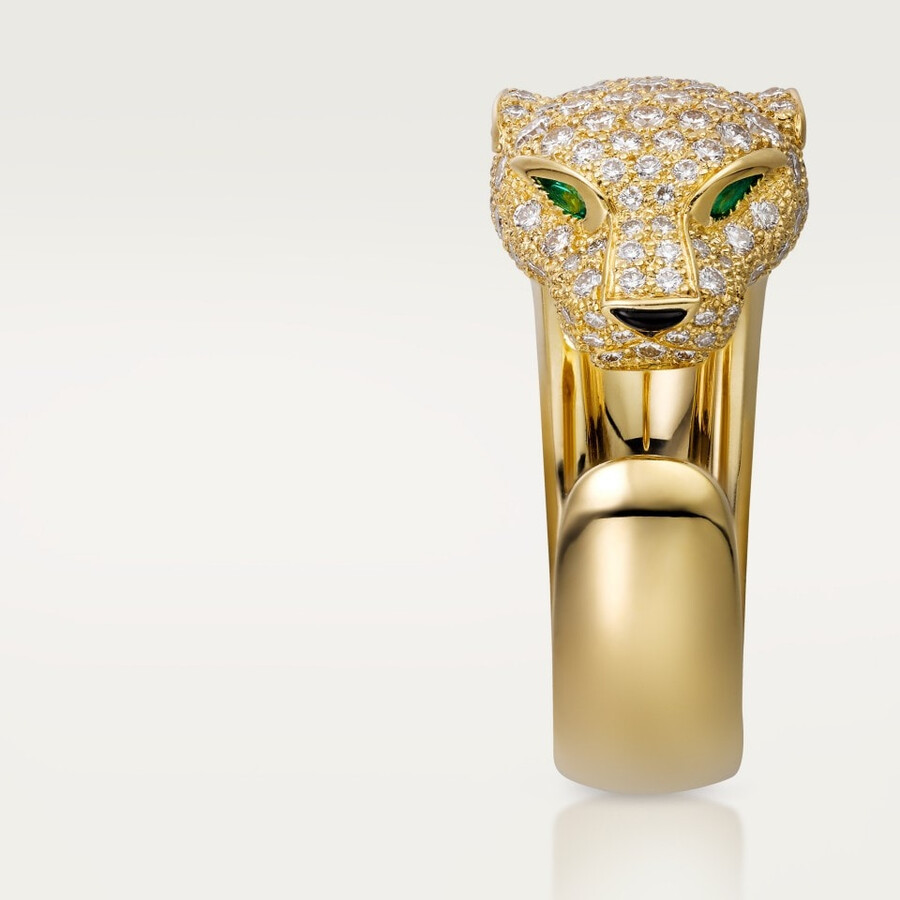 panthère de cartier-ring mittleres modell halb gepflastert
