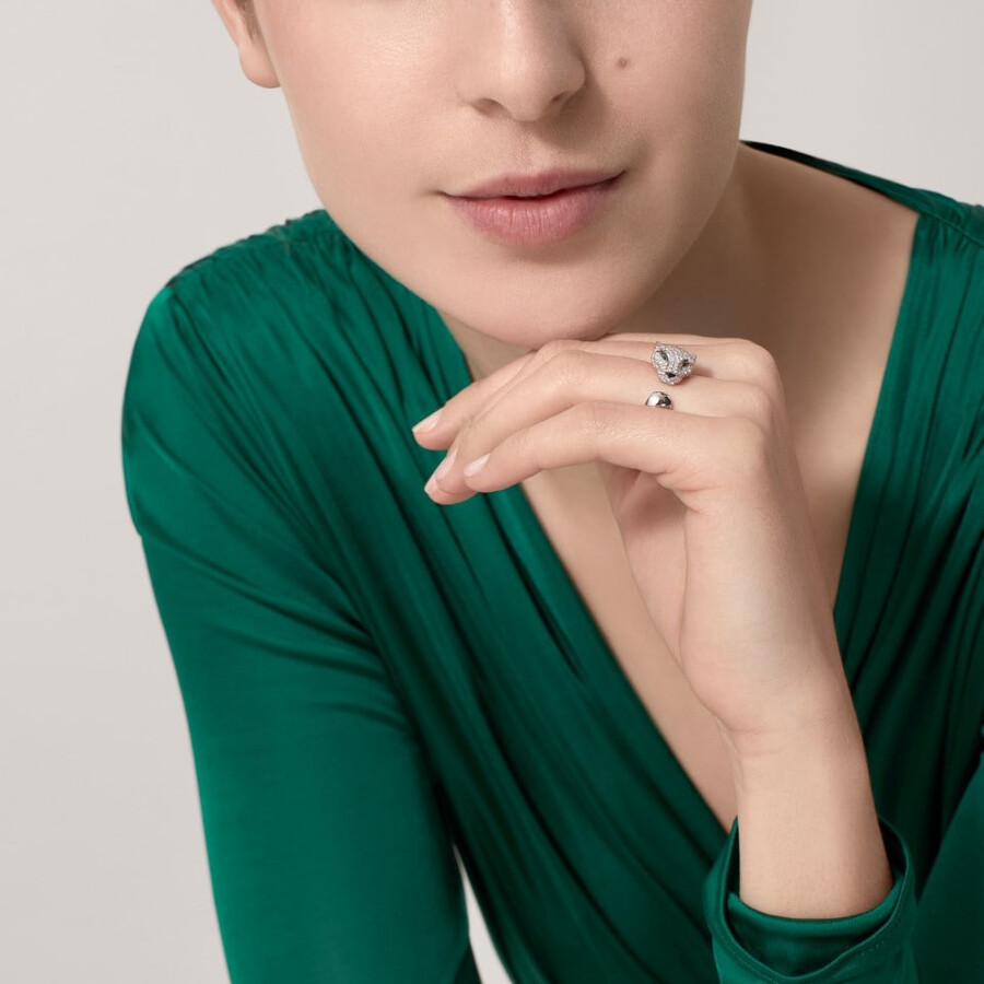 panthère de cartier-ring mittleres modell pavé