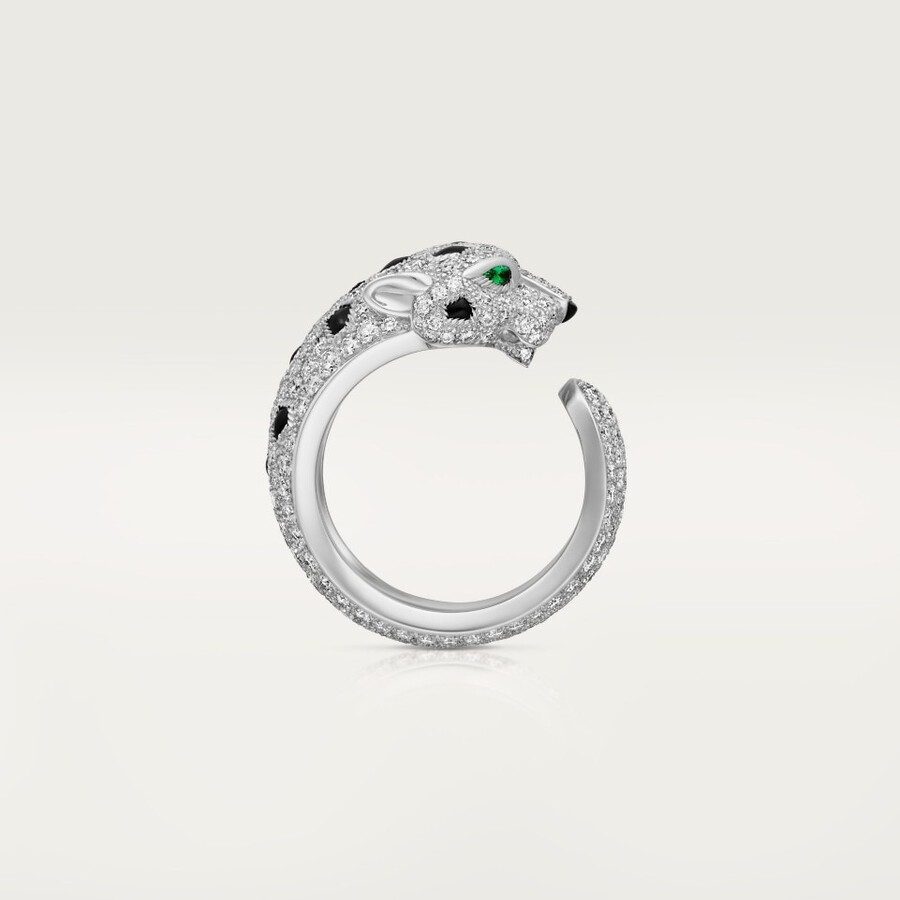 panthère de cartier-ring mittleres modell halb gepflastert
