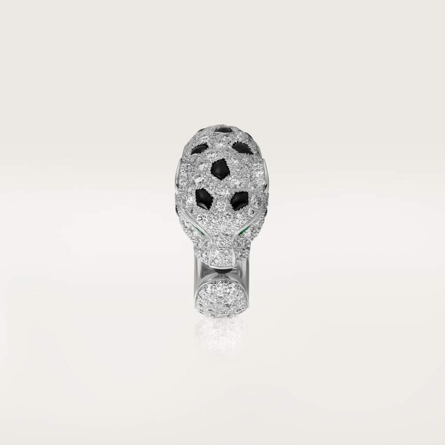 panthère de cartier-ring mittleres modell halb gepflastert