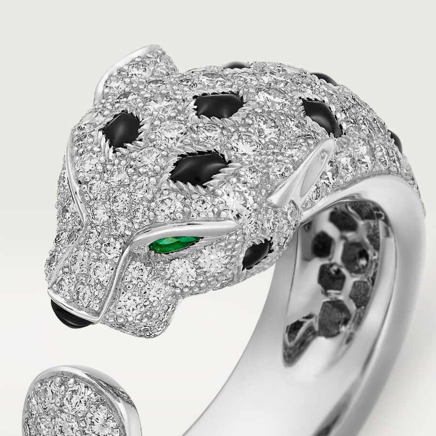 panthère de cartier-ring mittleres modell halb gepflastert