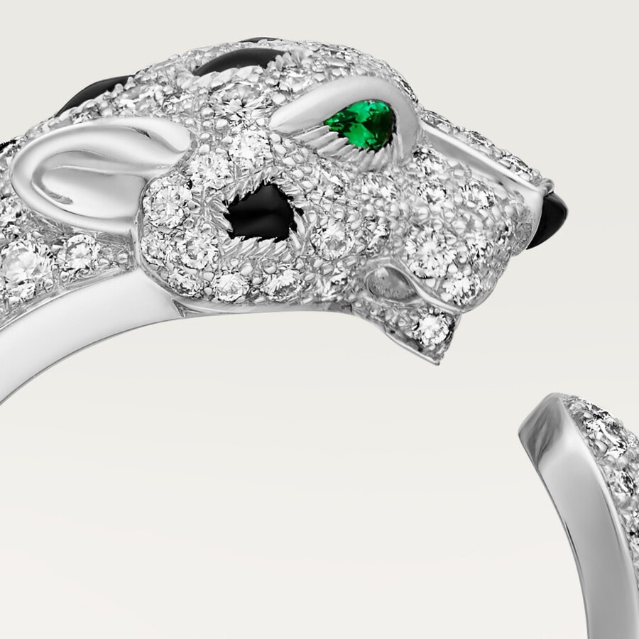 panthère de cartier-ring mittleres modell halb gepflastert