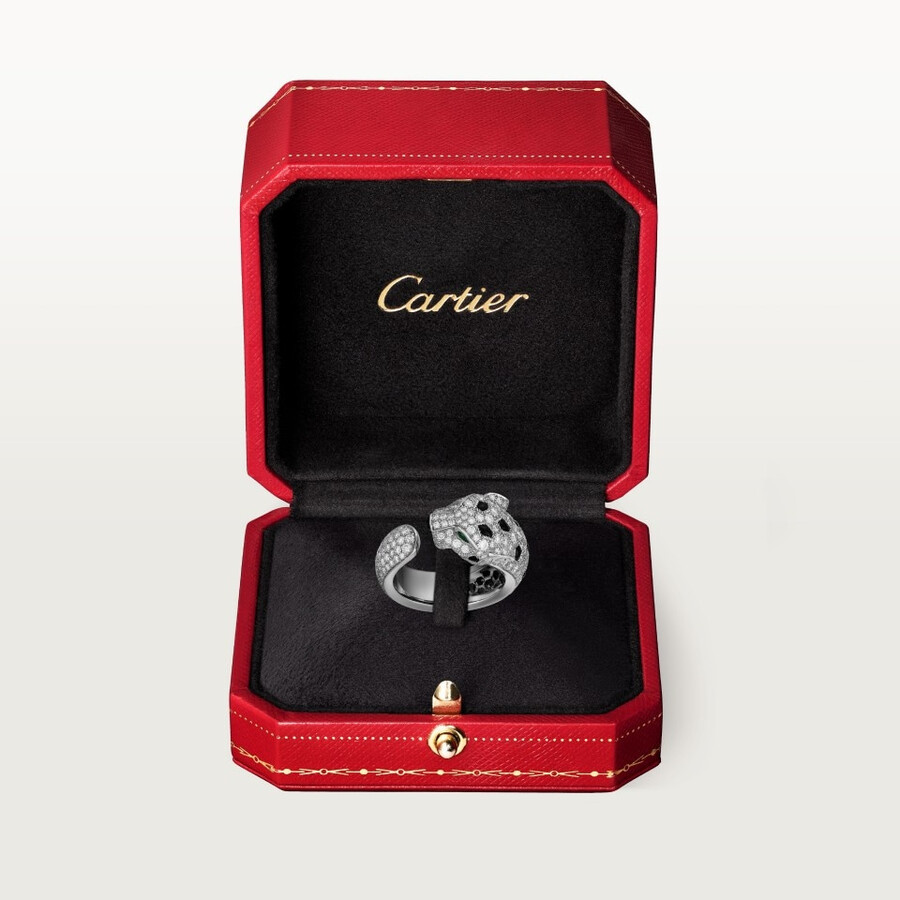 panthère de cartier-ring mittleres modell halb gepflastert