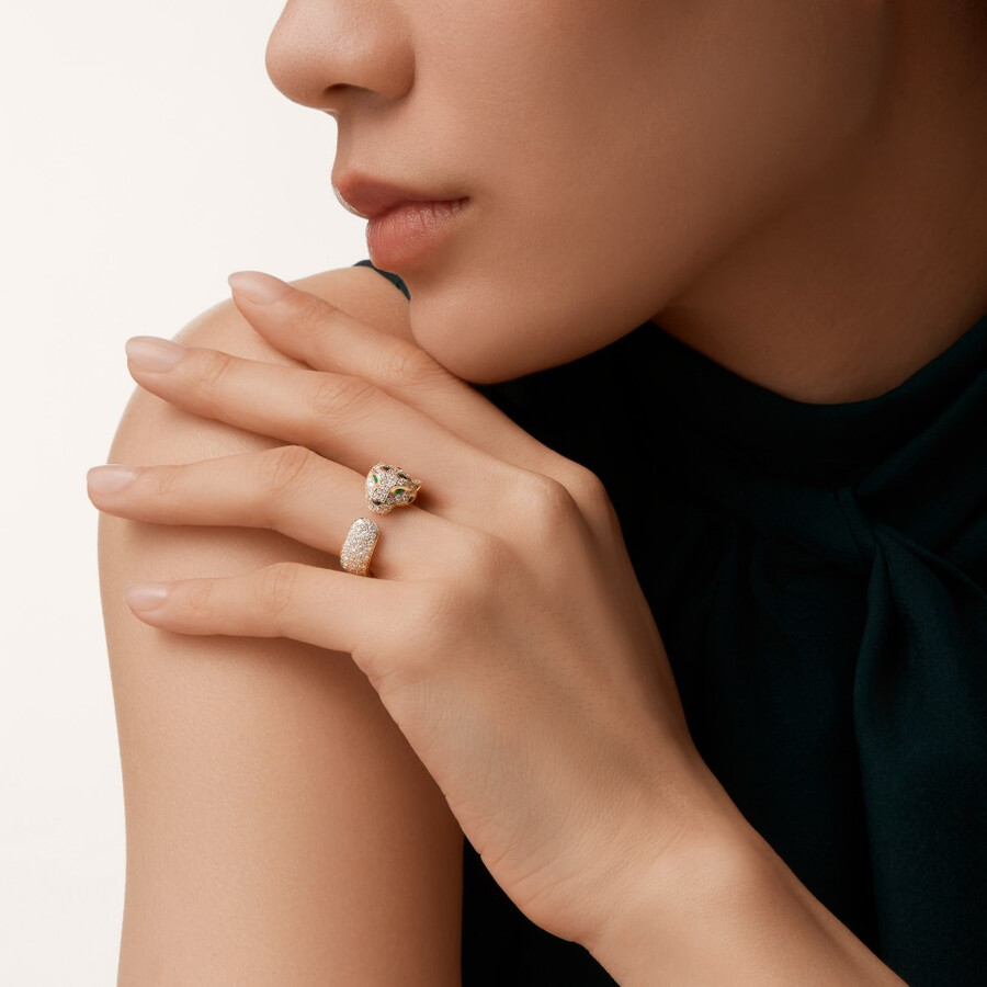 panthère de cartier-ring mittleres modell pavé