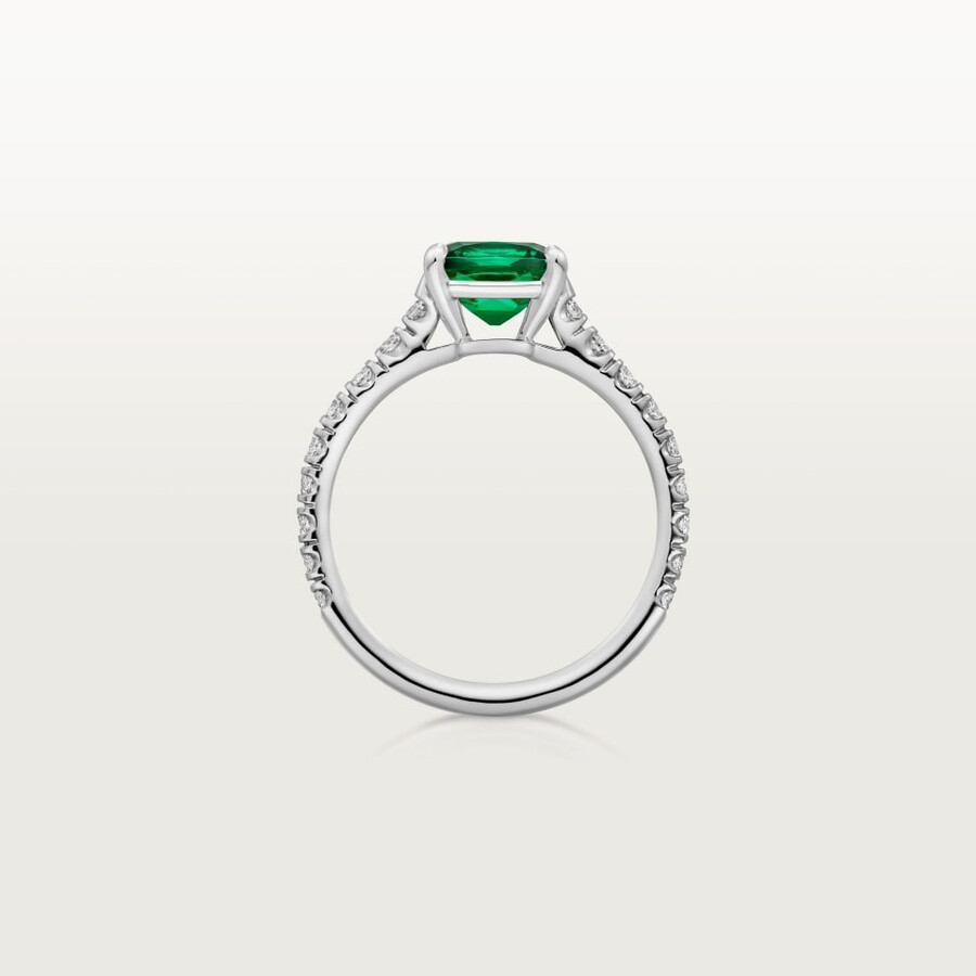 solitärring von 1895 kissenförmiger smaragd pavé-fassung