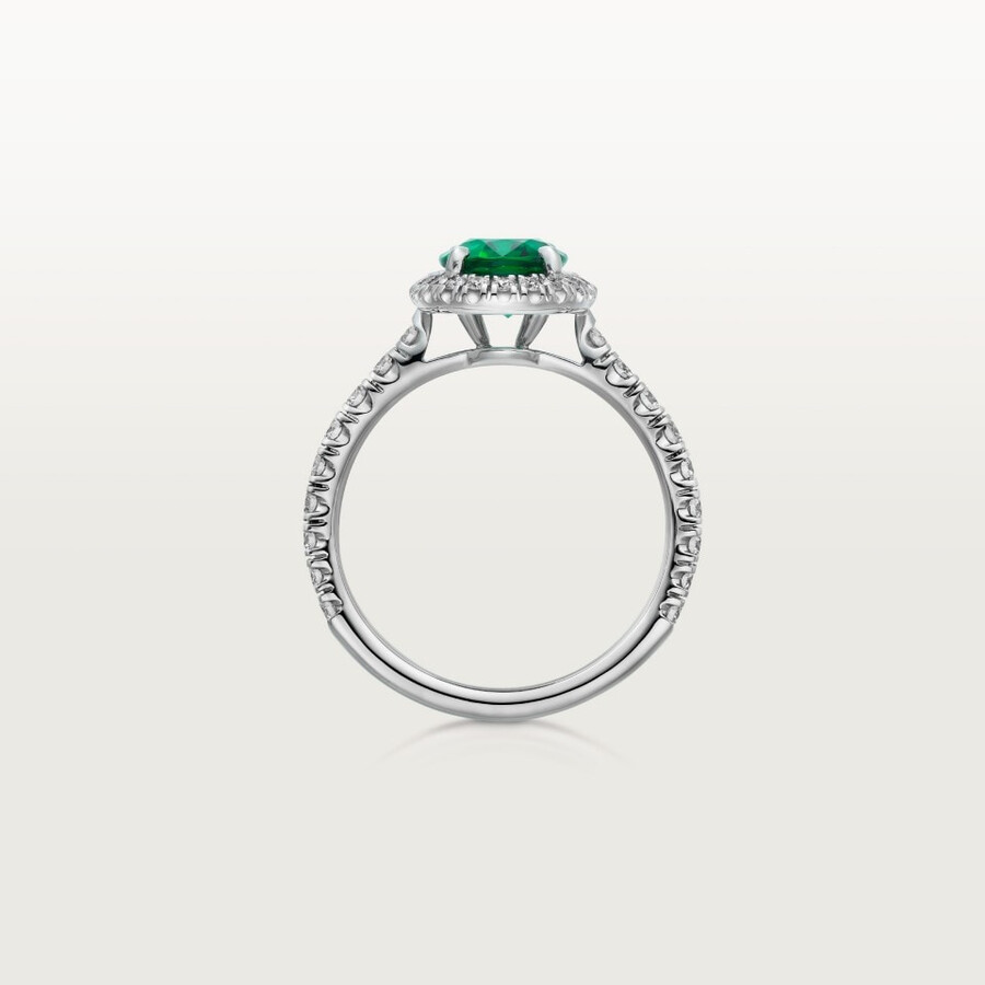 cartier destinée solitär smaragd im ovalschliff pavé