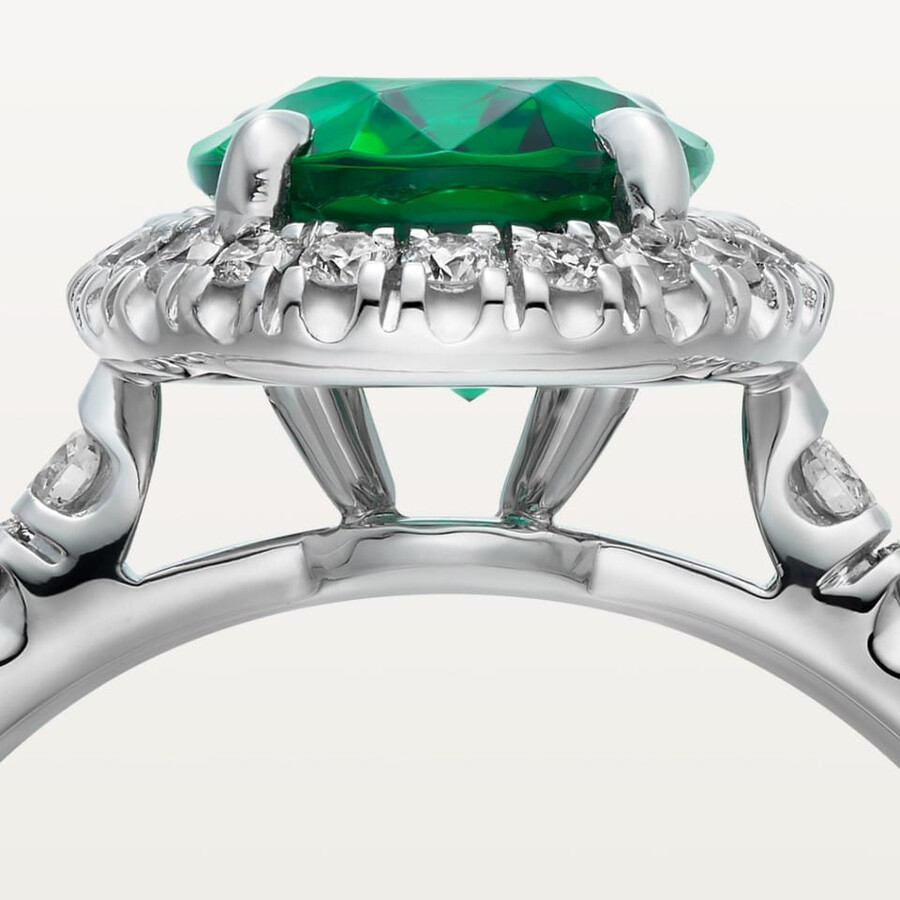 cartier destinée solitär smaragd im ovalschliff pavé