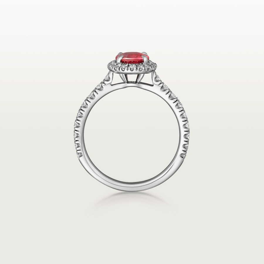 cartier destinée solitär rubin im ovalschliff pavé