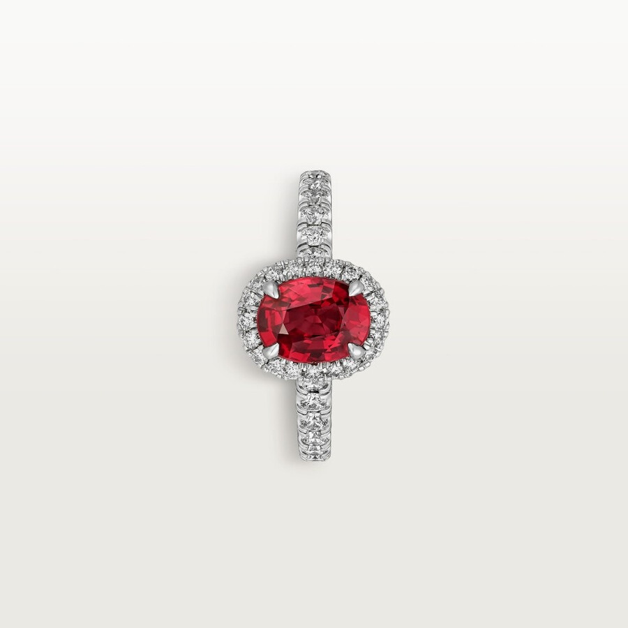 cartier destinée solitär rubin im ovalschliff pavé