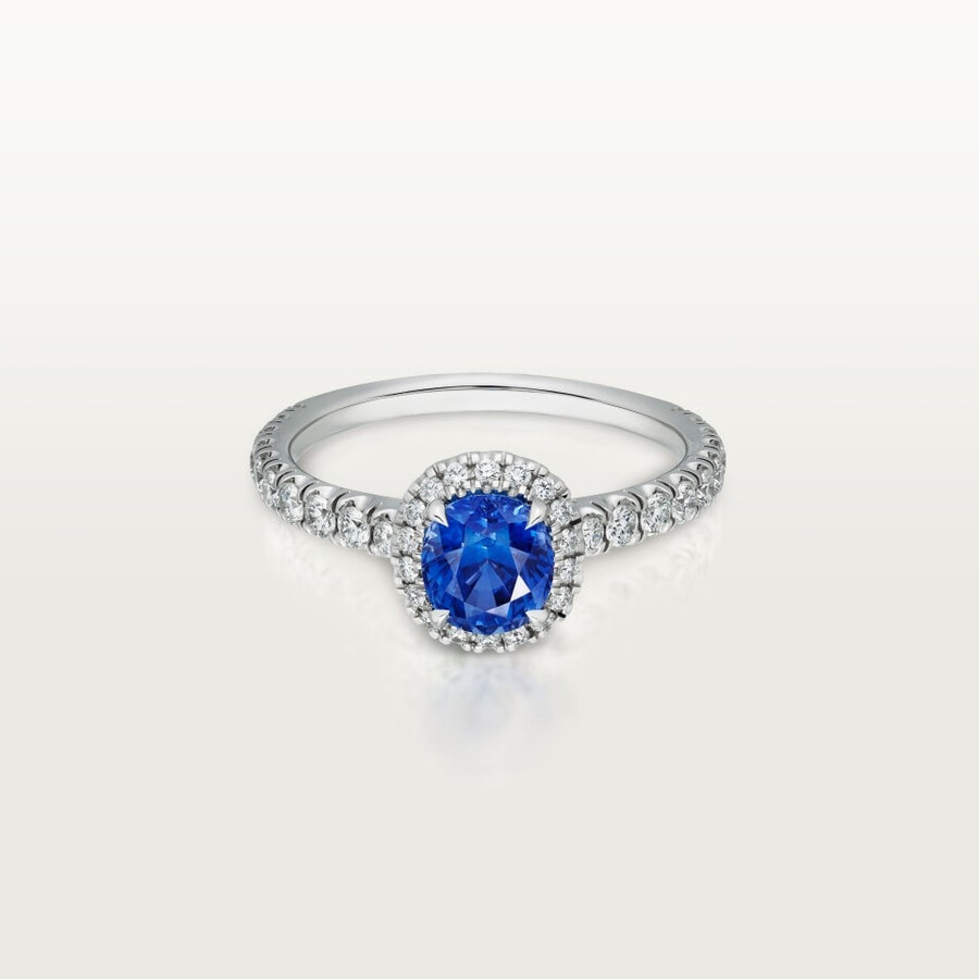 cartier destinée solitär saphir im ovalschliff pavé