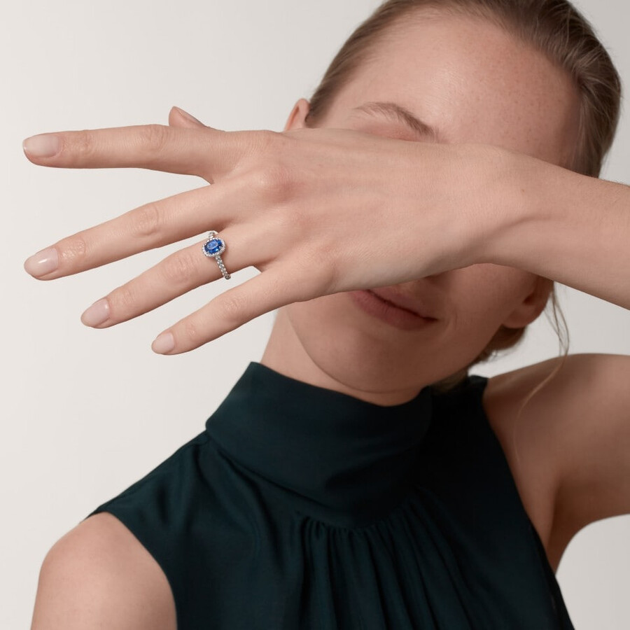 cartier destinée solitär saphir im ovalschliff pavé