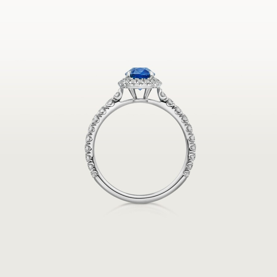 cartier destinée solitär saphir im ovalschliff pavé