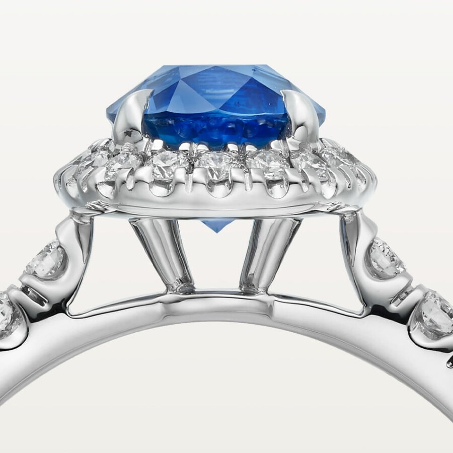 cartier destinée solitär saphir im ovalschliff pavé