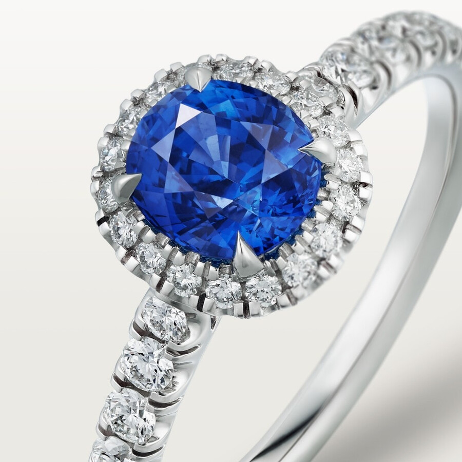 cartier destinée solitär saphir im ovalschliff pavé
