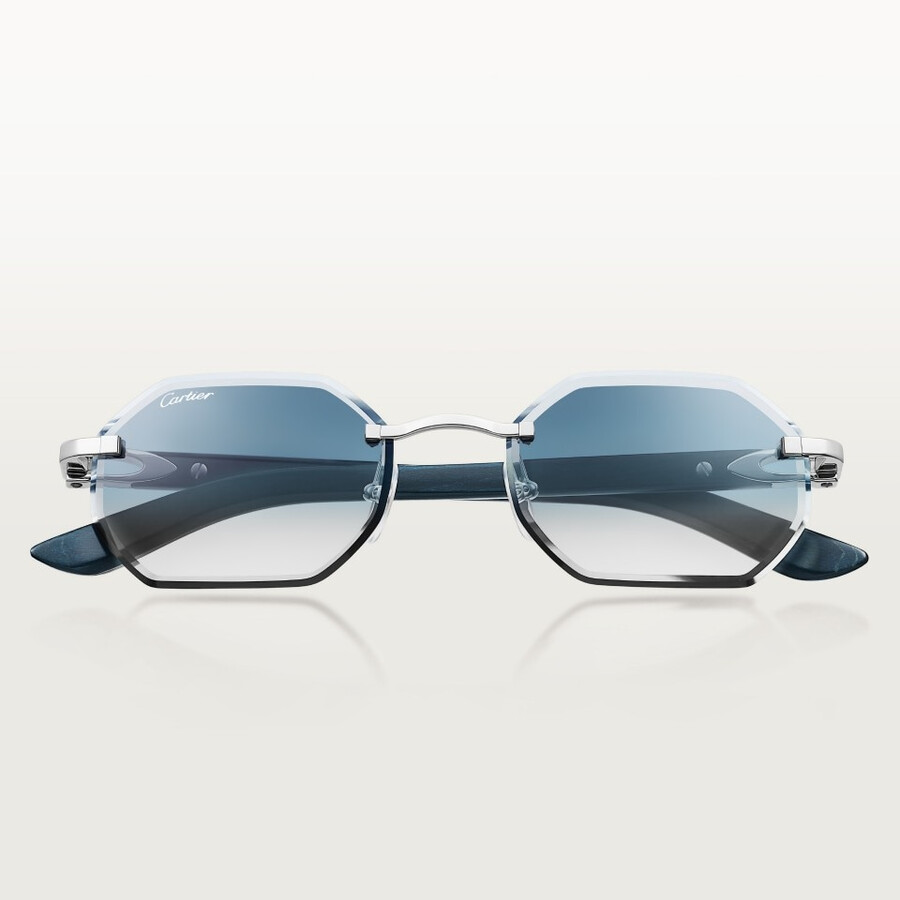 sonnenbrille mit länglichem c de cartier-motiv