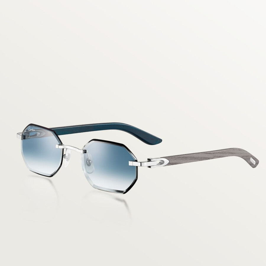 sonnenbrille mit länglichem c de cartier-motiv