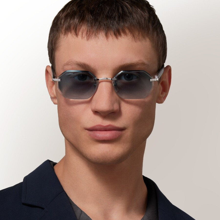 sonnenbrille mit länglichem c de cartier-motiv