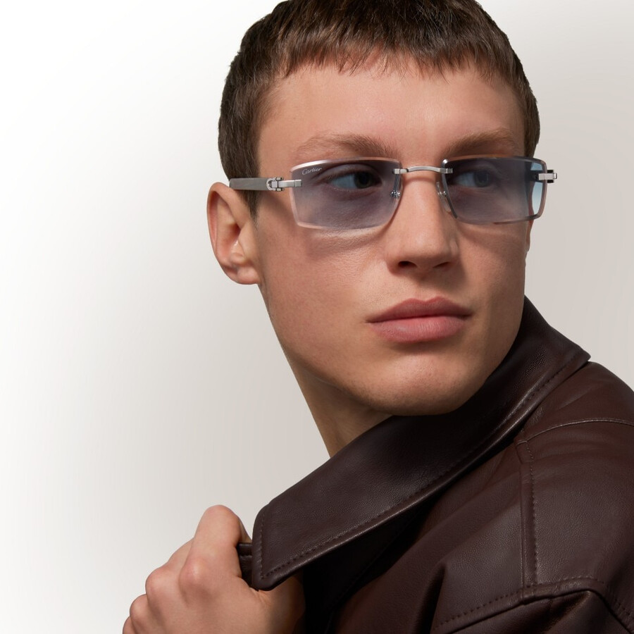 sonnenbrille mit länglichem c de cartier-motiv