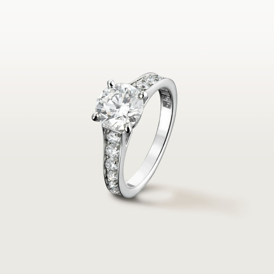 solitärring von 1895 brillantschliff pavé-fassung