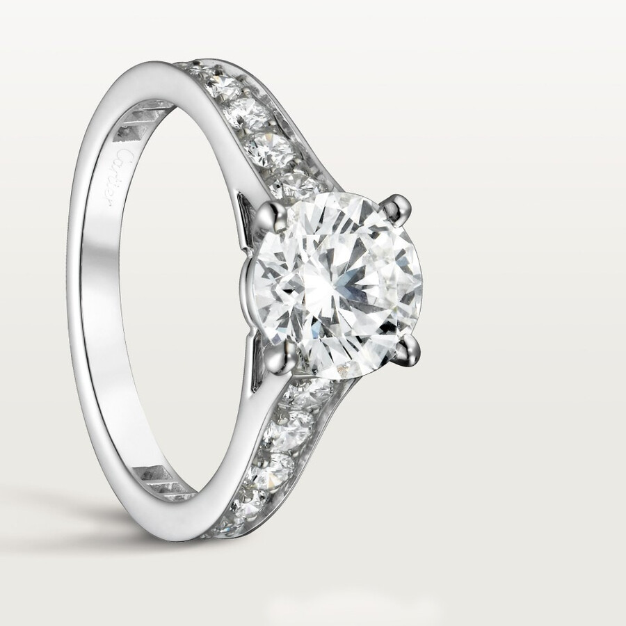 solitärring von 1895 brillantschliff pavé-fassung
