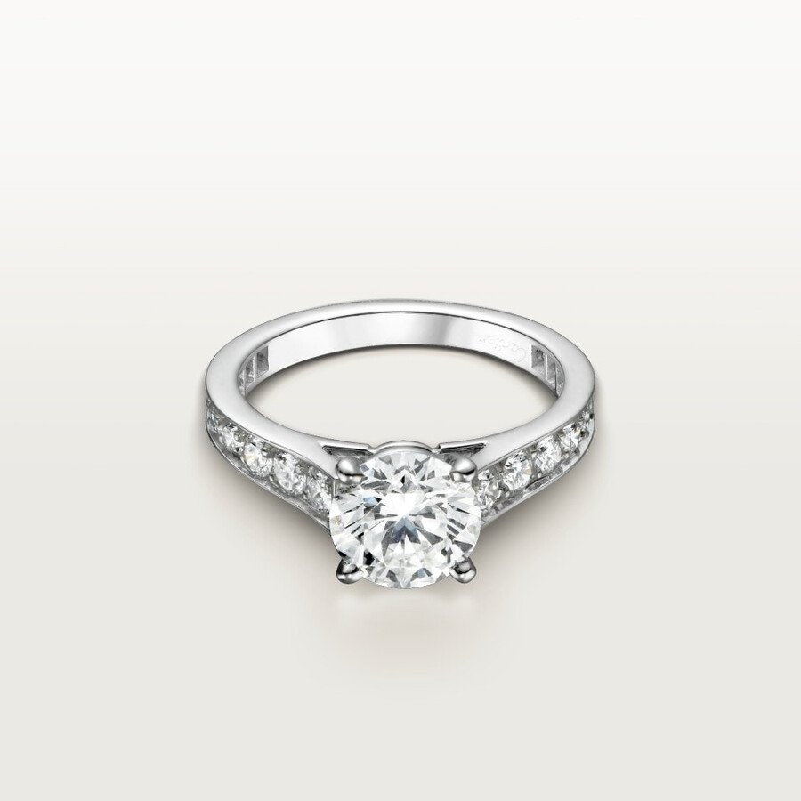 solitärring von 1895 brillantschliff pavé-fassung