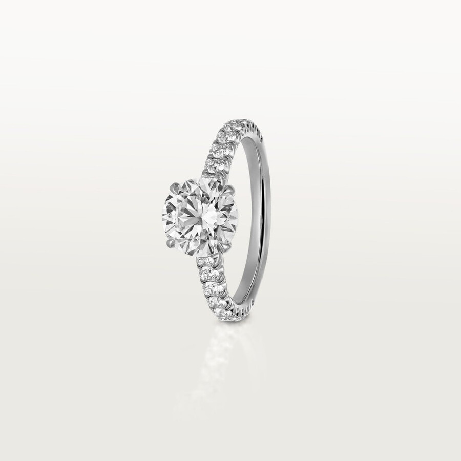 solitärring von 1895 brillantschliff pavé-fassung