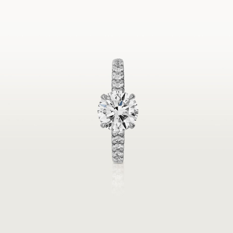 solitärring von 1895 brillantschliff pavé-fassung