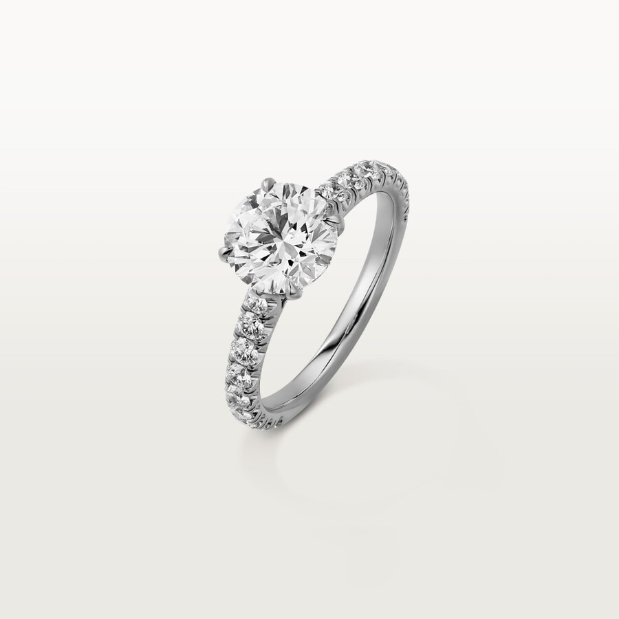 solitärring von 1895 brillantschliff pavé-fassung