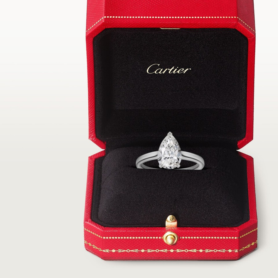 solitärring von 1895 birnenförmiger diamant