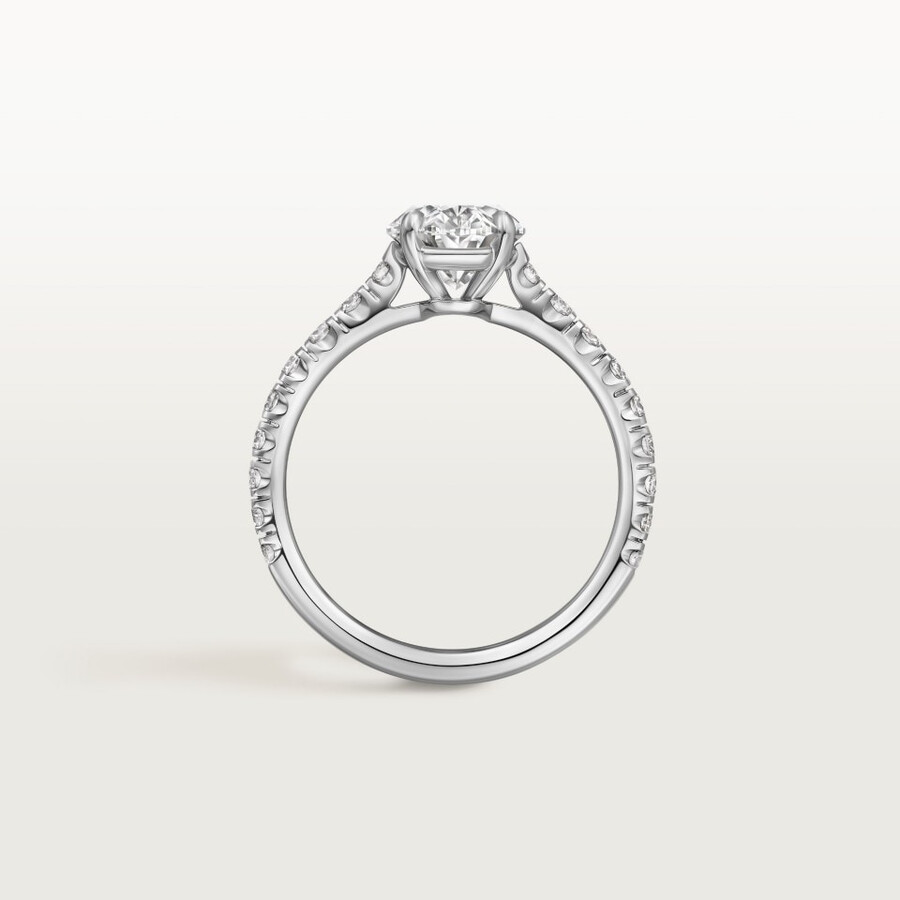 solitärring von 1895 oval geschliffener diamant pavé-fassung